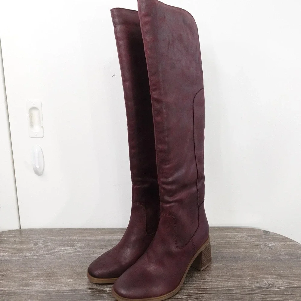 New! Frye & Co Lyanna Boots Womens Size 6 Red Over The Knee Riding Boot‎